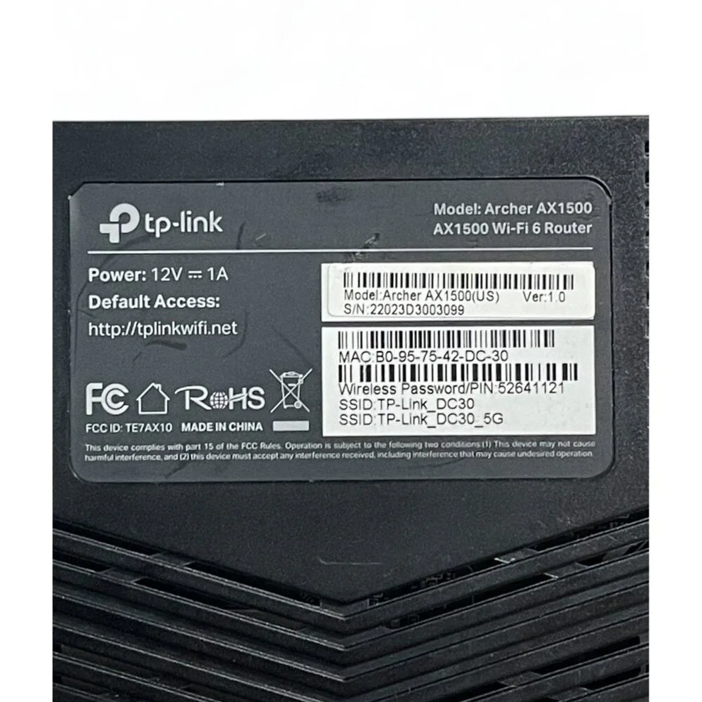 TP-Link AX1500 Wi-Fi 6 Dual-Band Gigabit Router With 4 Antennas & 4 LAN Ports